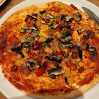 Vegan pizza, I also requested Chillies at The Mount Stuart - JD Wetherspoon in Cardiff