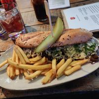 Philly cheese steak sandwich made vegan at Skjulet in Oerebro
