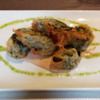 Espinaca en tempura at El Palaciu Pintu in Cangas De Onis
