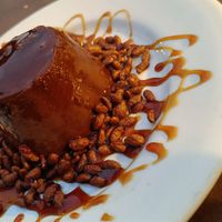 Flan de chocolate at El Palaciu Pintu in Cangas De Onis