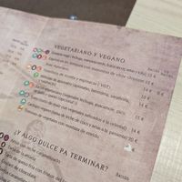 vegan section in the menu (excepting one position) at El Palaciu Pintu in Cangas De Onis