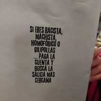 Anti racist/sexist/homophobic place at Café de Ratas in Madrid