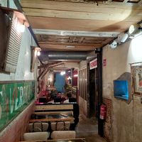 Interior / old greengrocer's signage left at Café de Ratas in Madrid
