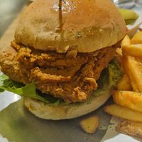 Vegan chicken burger at Monk's Butcher - Dosan in Seoul