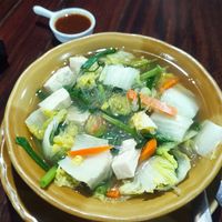 Yukisaki soup w tofu at Greenleaf Guesthouse & Tour in Pak Chong