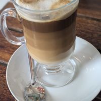 Cappuccino with Soy milk (11 PEN) at Casona Salen in Arequipa