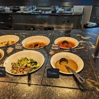 Meat alternatives and fried vegetables at SB-Restaurant in der Galzig Bergstation in St Anton Am Arlberg