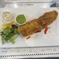 Vegan fish  at Fishoria Fish and Chips in London