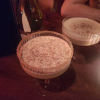 Tiramisu cocktail and creme brulee cocktail at Parla Bar in Manchester