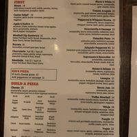 Menu  at Coalfire in Chicago