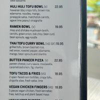 Menu  at Romers   in North Vancouver