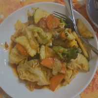 Basil stir fry at Thai Pudpong in West Vancouver