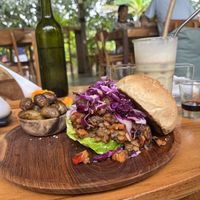 Sloppy Joe and Jamu latte  at Musa Cookery in 