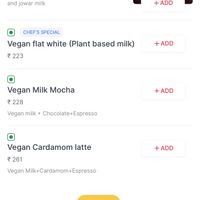 Vegan coffee menu  at Roastery Coffee House in Kolkata