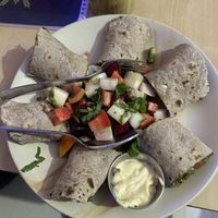 Wrap with grilled veggies   at Wheatgrass Cafe in Rishikesh