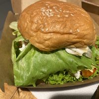 spicy (barely) korean burger  at Mr Vegan in Petaling Jaya