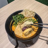 Yong tau fu in tasty soupy curry with just the right level of spiciness for me.

I had it with beehoon (vermicelli).  Can be had with yellow noodles or brown rice too. at Kale by KangSu - Midpoint Orchard - 康素 in Central Singapore