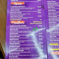 Menu at Auntie's Chai Khana in East London