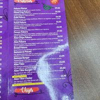 Menu at Auntie's Chai Khana in East London
