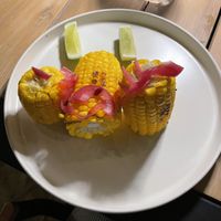 Charred lemon pepper corn  at Ahari in Roatan