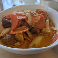 Massaman curry, specified vegan, with tofu at Seasoning Thai Bistro in Rochester