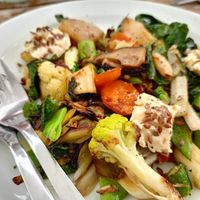 Verdures saltejades amb allioli de codony at La Cort Montseny in Ducat Del Montseny