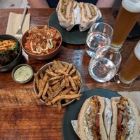 Burgers, fries, Brussels sprouts and beers at Les Tontons Veg - Paradis in Paris