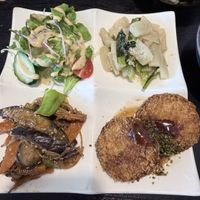 Set meal served with soup and rice   at Kinatei 喜菜亭 in Nara
