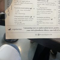 Vegetarian symbol on the menu  at Consuelo in Gainesville