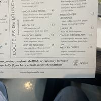 Vegan symbol on the menu  at Consuelo in Gainesville