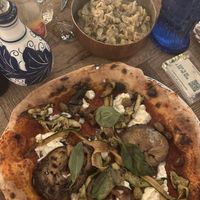 vegan pizza (pasta is vegetarian)   at Circolo Popolare  in London