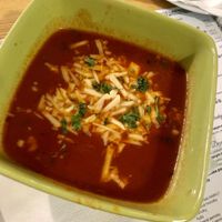 Tomato soup with (I think) Violife cheese at Vega Heaven in Kosice