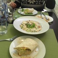 Wrap and vegan pasta sallad  at Vega Heaven in Kosice