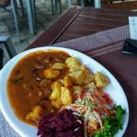 Hungarian champignone goulash at Vega Heaven in Kosice