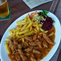 Stroganoff with soy meat at Vega Heaven in Kosice
