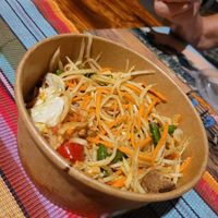 Papaya salad- papaya was MIA so she swapped it  with mushroom    at JR Vegan Thai Restaurant in Nambour