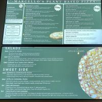 Menu at Marcello's Plant Based Pizza in Cabo San Lucas