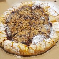 Berries and chocolate pizza at Marcello's Plant Based Pizza in Cabo San Lucas