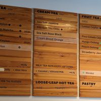 menu at Tiki Tea in Portland