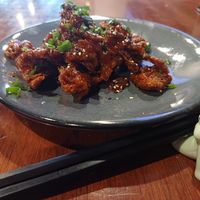 Orange "pollo" at Vegan Ramen Mei - Del Valle in Mexico City