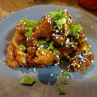 "Pollo" orange at Vegan Ramen Mei - Del Valle in Mexico City