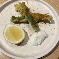 Zucchini Flowers Truffle Honey Pecorino  at Nomad in Surry Hills