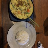 Vegetable tofu curry with rice  at Warung Flora in Kuta