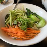 vegetarian noodles splashed with chili oill  at Chin's Kitchen in Portland