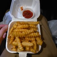 Two sides of fries. They came in two containers and i dumped them into one overflowing container for photo. at The Distinguished Wien in Mooresville