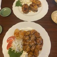 Eggplant ham, sesame chicken  at Kotobuki in Norfolk