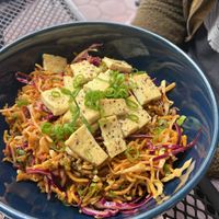 Crunchy noodle bowl  at Vital Creations Vegan Bistro in Seattle