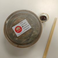 Takeaway, served with chopsticks and soy sauce at Eatchu at Clifton Triangle in Bristol