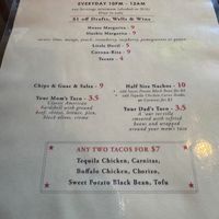 Happy Hour Menu at Red Star Taco Bar in Tacoma