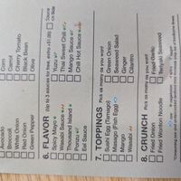 This side of the menu only labels vegan sauces at Taichi Bubble Tea in Tucson